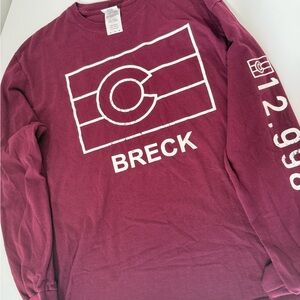 Cruchy-core Breckenridge Colorado, Maroon Long Sleeve Shirt